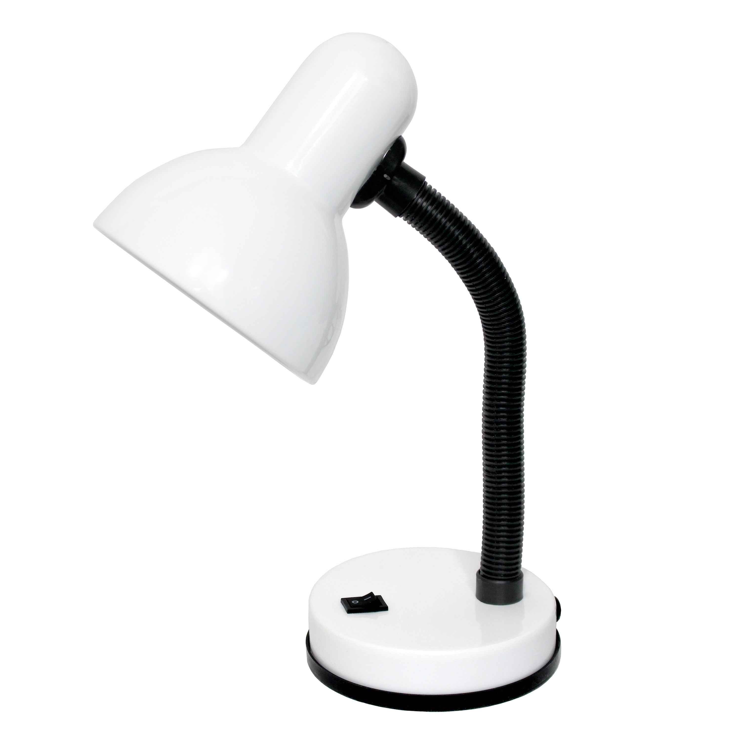 14" White Metal Swing Arm Table Lamp