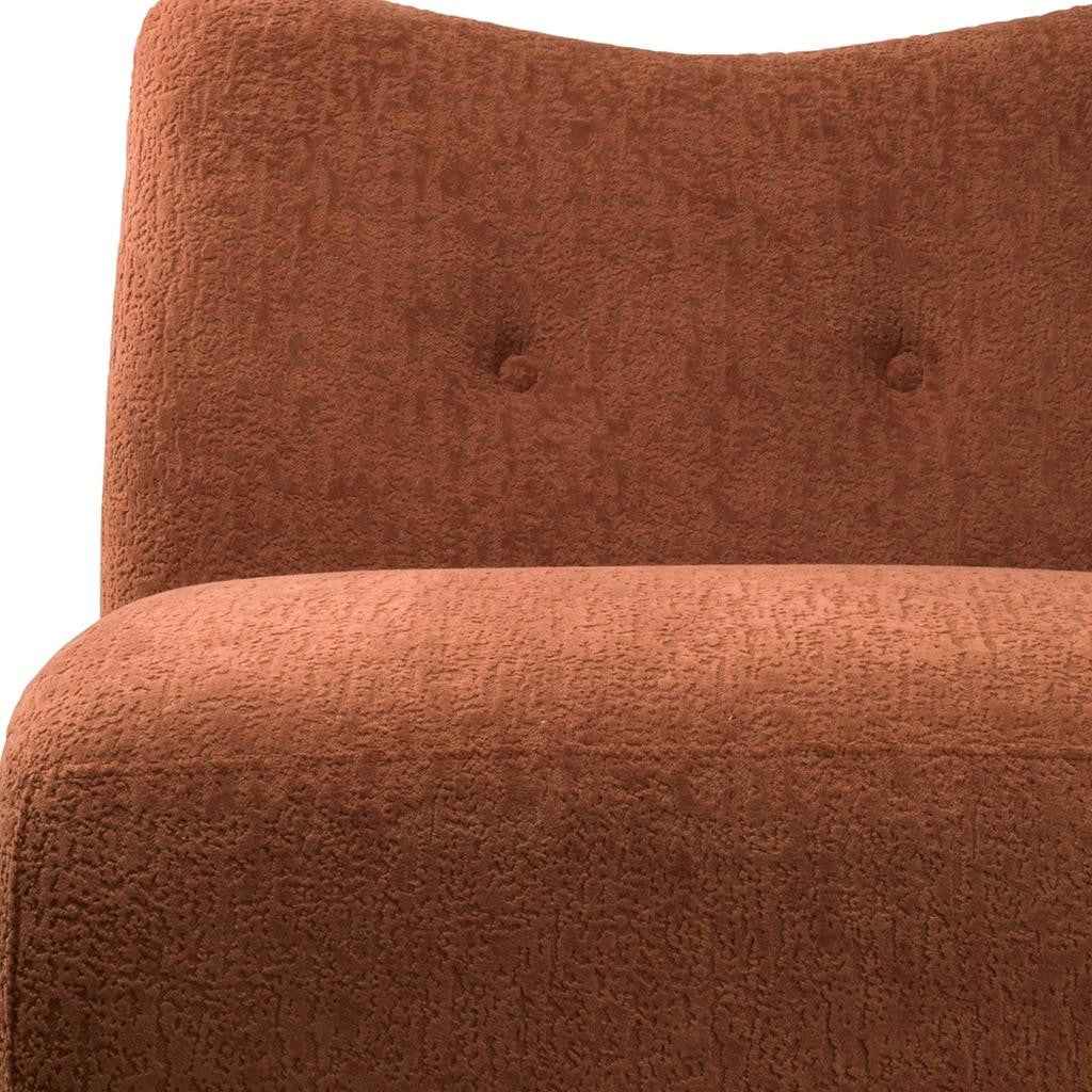 31" Orange and Natural Fabric Side Chair