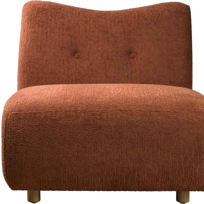 31" Orange and Natural Fabric Side Chair