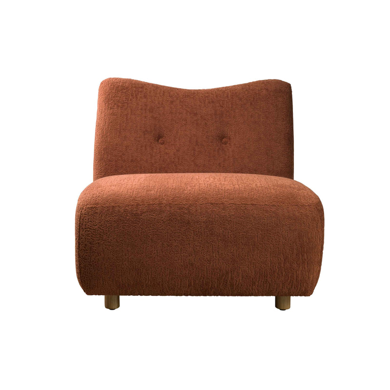 31" Orange and Natural Fabric Side Chair