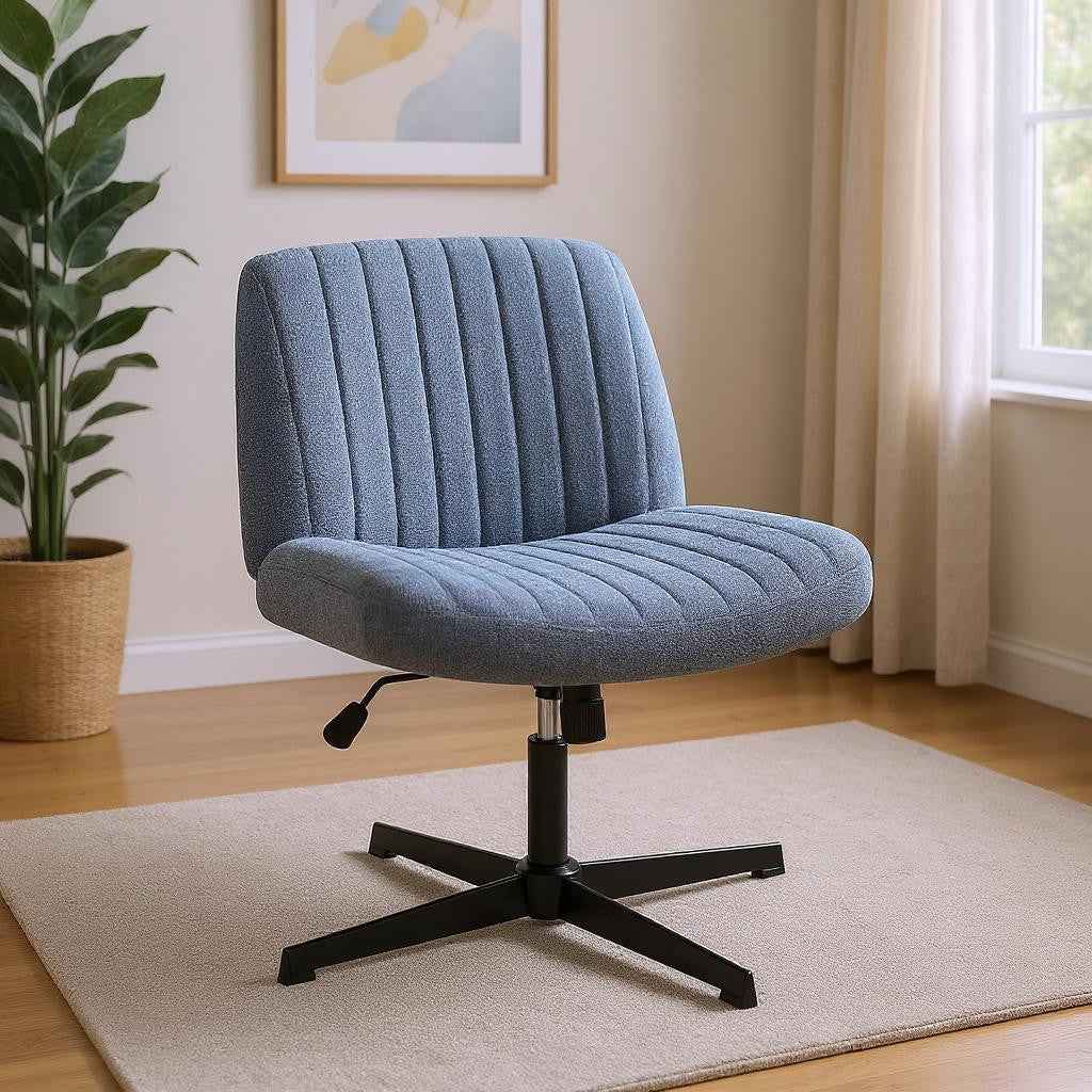 19" Black Tufted Swivel Lounge Chair