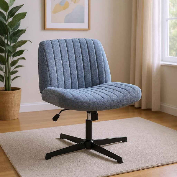 19" Black Tufted Swivel Lounge Chair