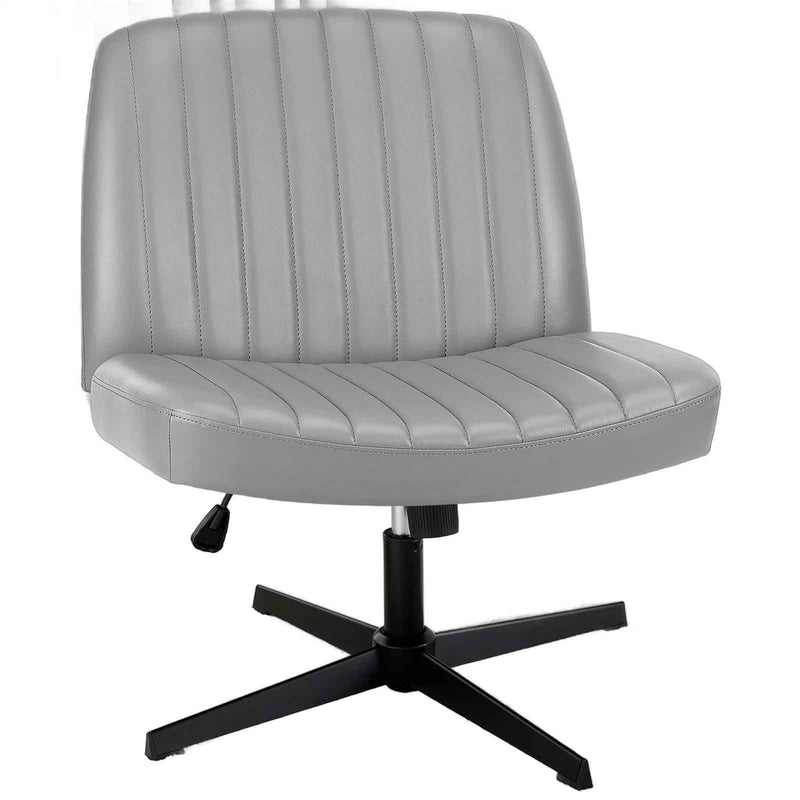 19" Black Tufted Swivel Lounge Chair