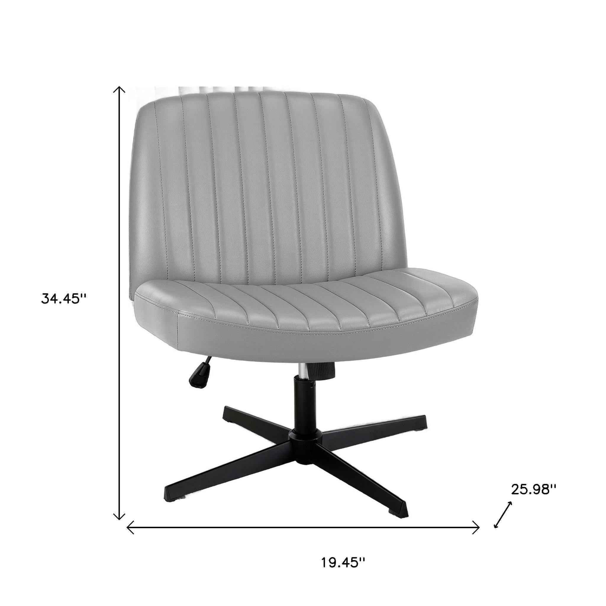 19" Black Tufted Swivel Lounge Chair