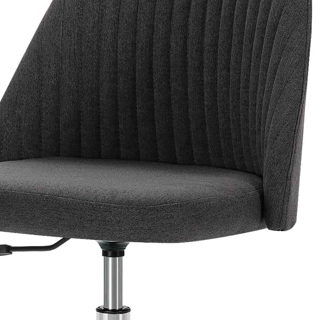 21" Silver Tufted Swivel Lounge Chair