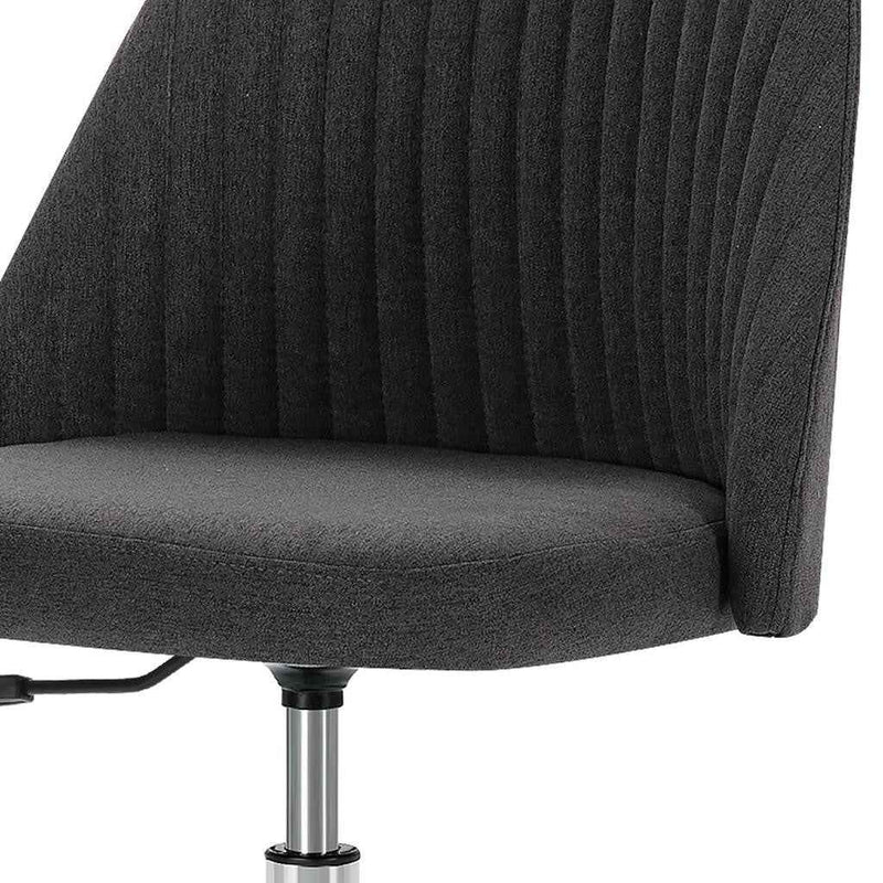 21" Silver Tufted Swivel Lounge Chair