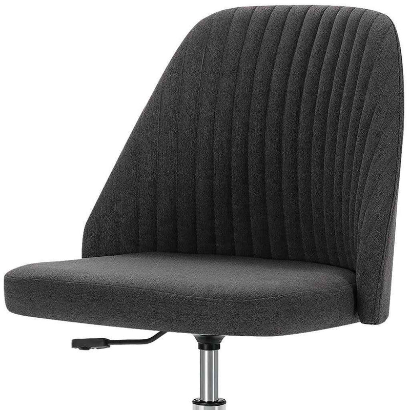 21" Silver Tufted Swivel Lounge Chair