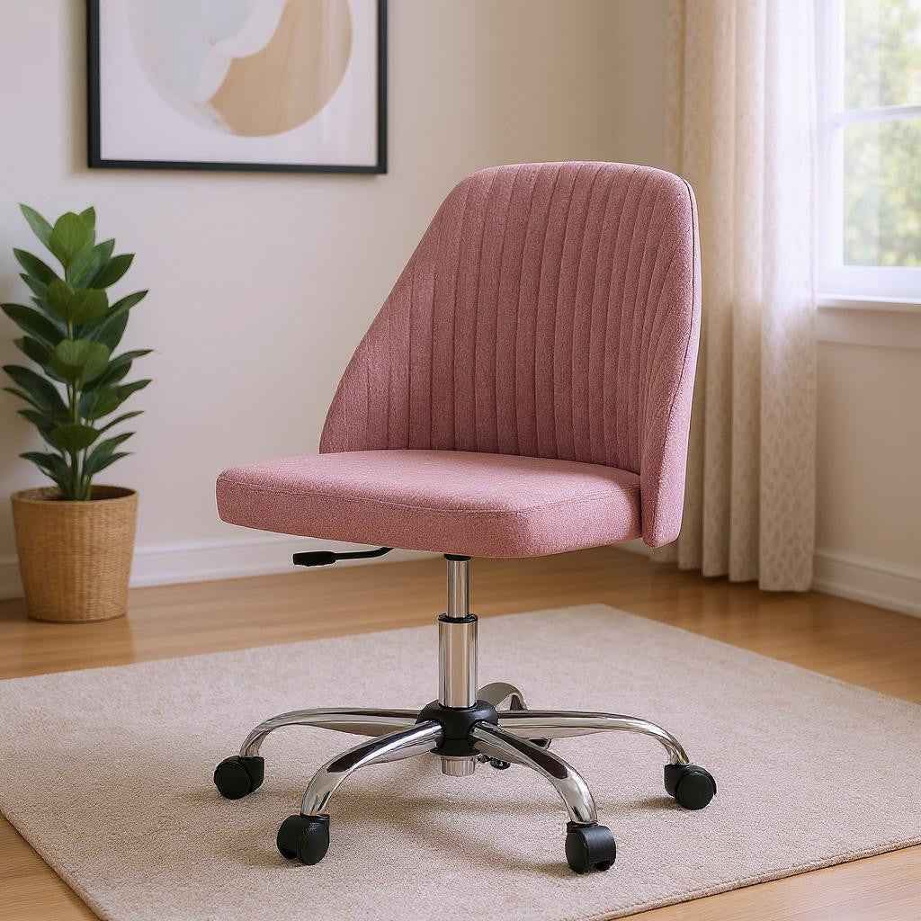 21" Silver Tufted Swivel Lounge Chair