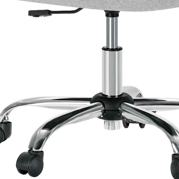 21" Silver Tufted Swivel Lounge Chair