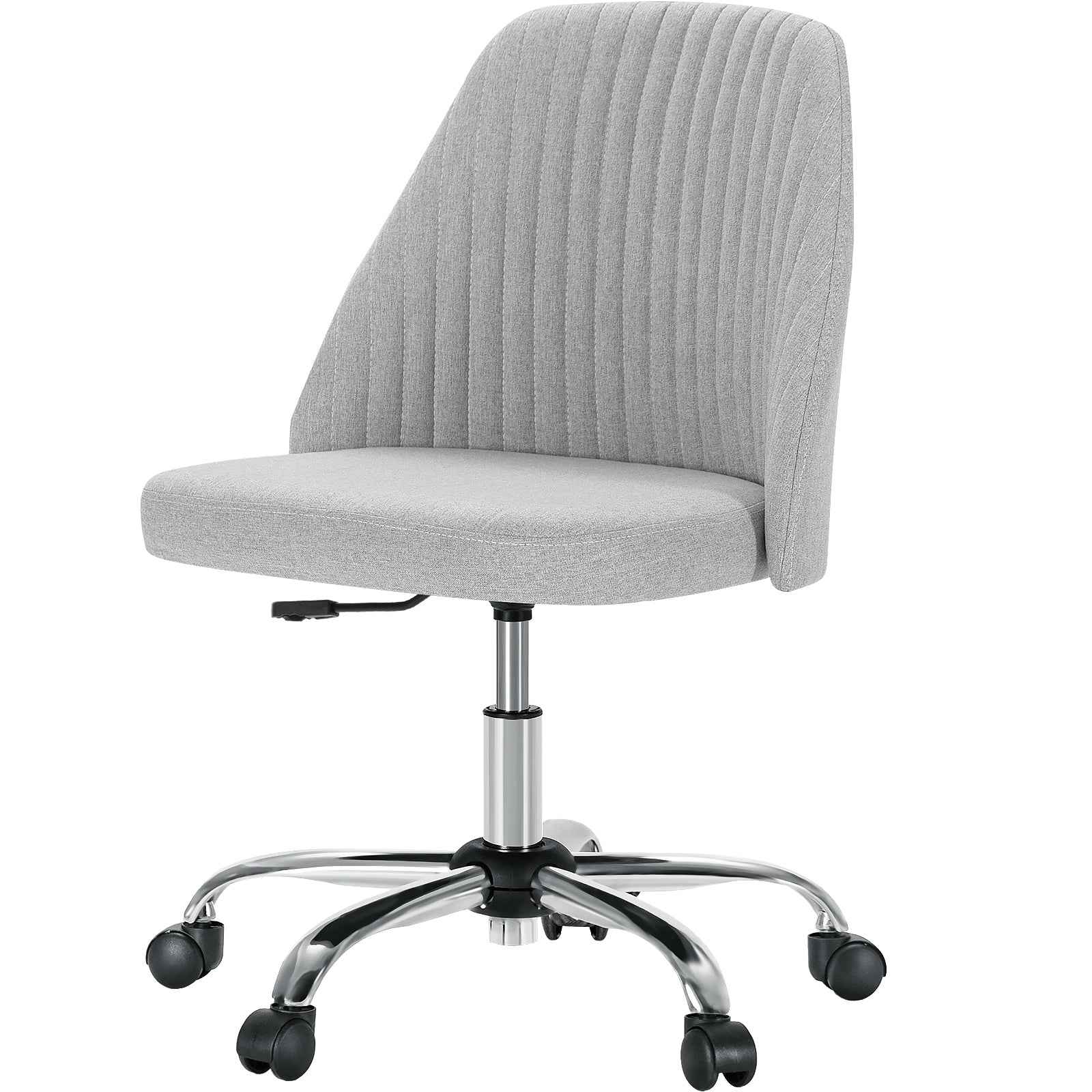 21" Silver Tufted Swivel Lounge Chair