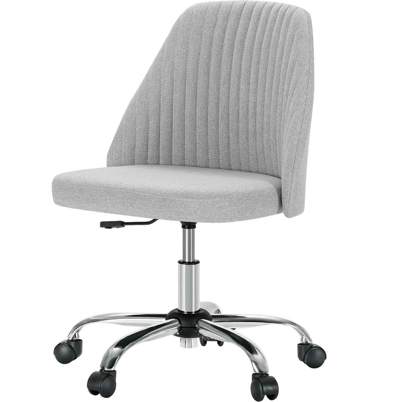 21" Silver Tufted Swivel Lounge Chair
