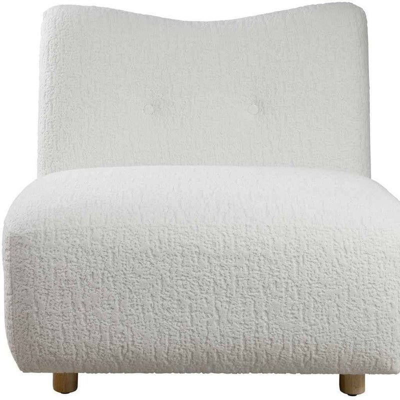 31" White and Natural Fabric Side Chair