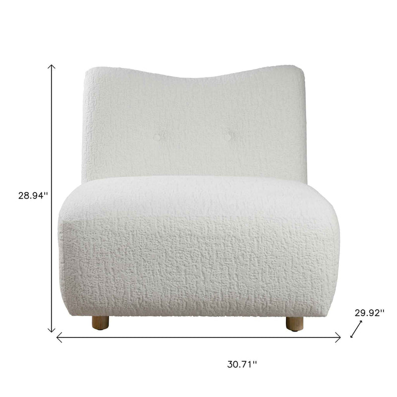 31" White and Natural Fabric Side Chair
