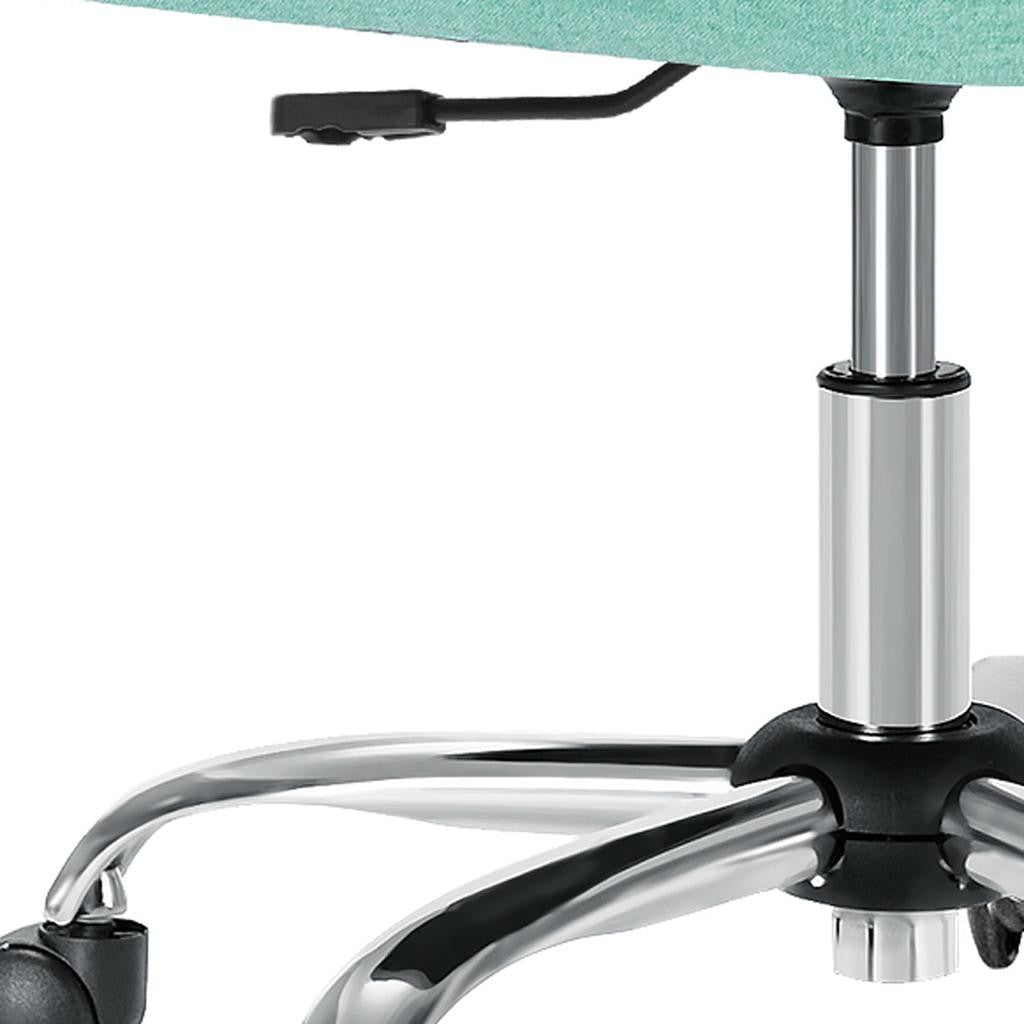 Green and Silver Adjustable Height Swivel Rolling Office Chair Default Title