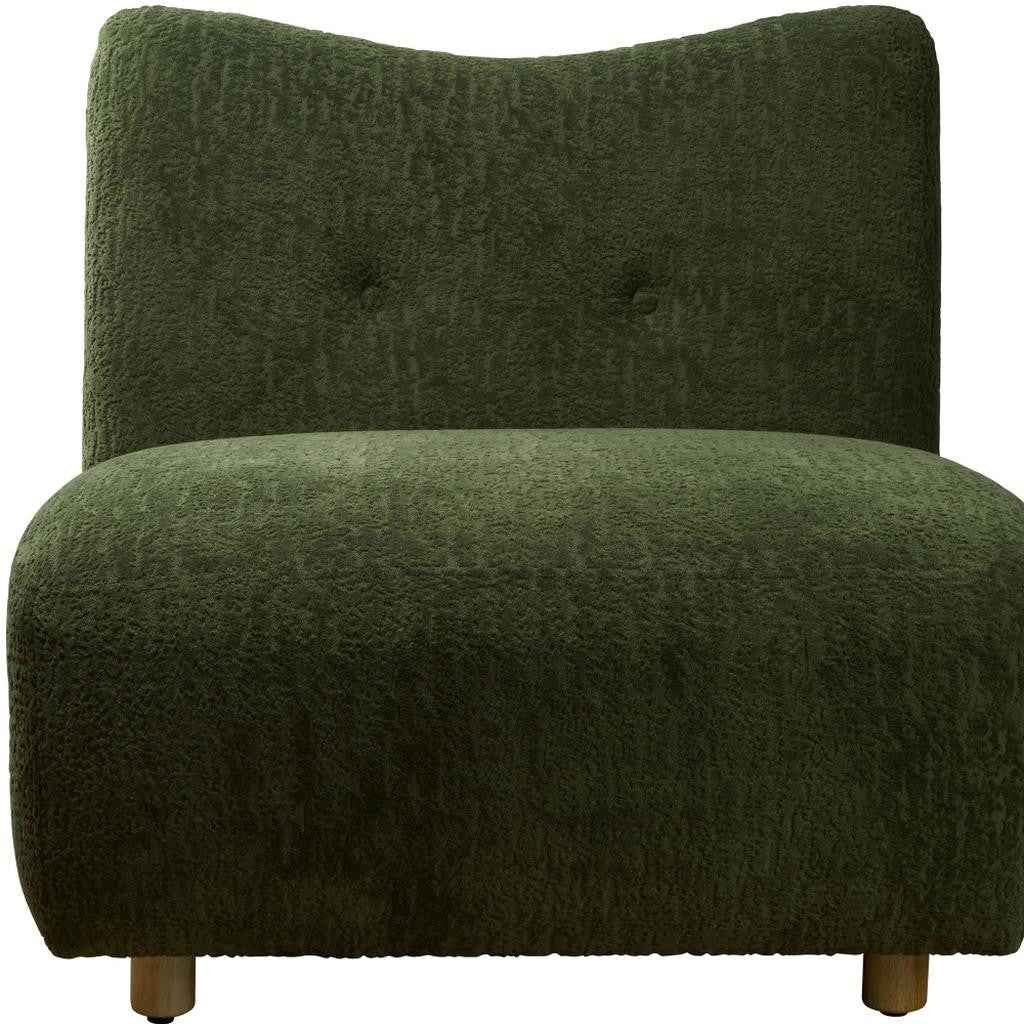 31" Green and Natural Fabric Side Chair