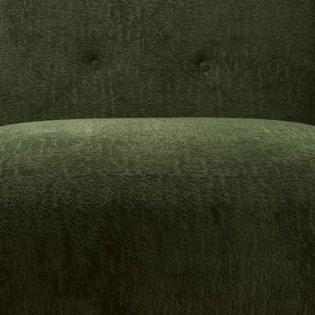 31" Green and Natural Fabric Side Chair