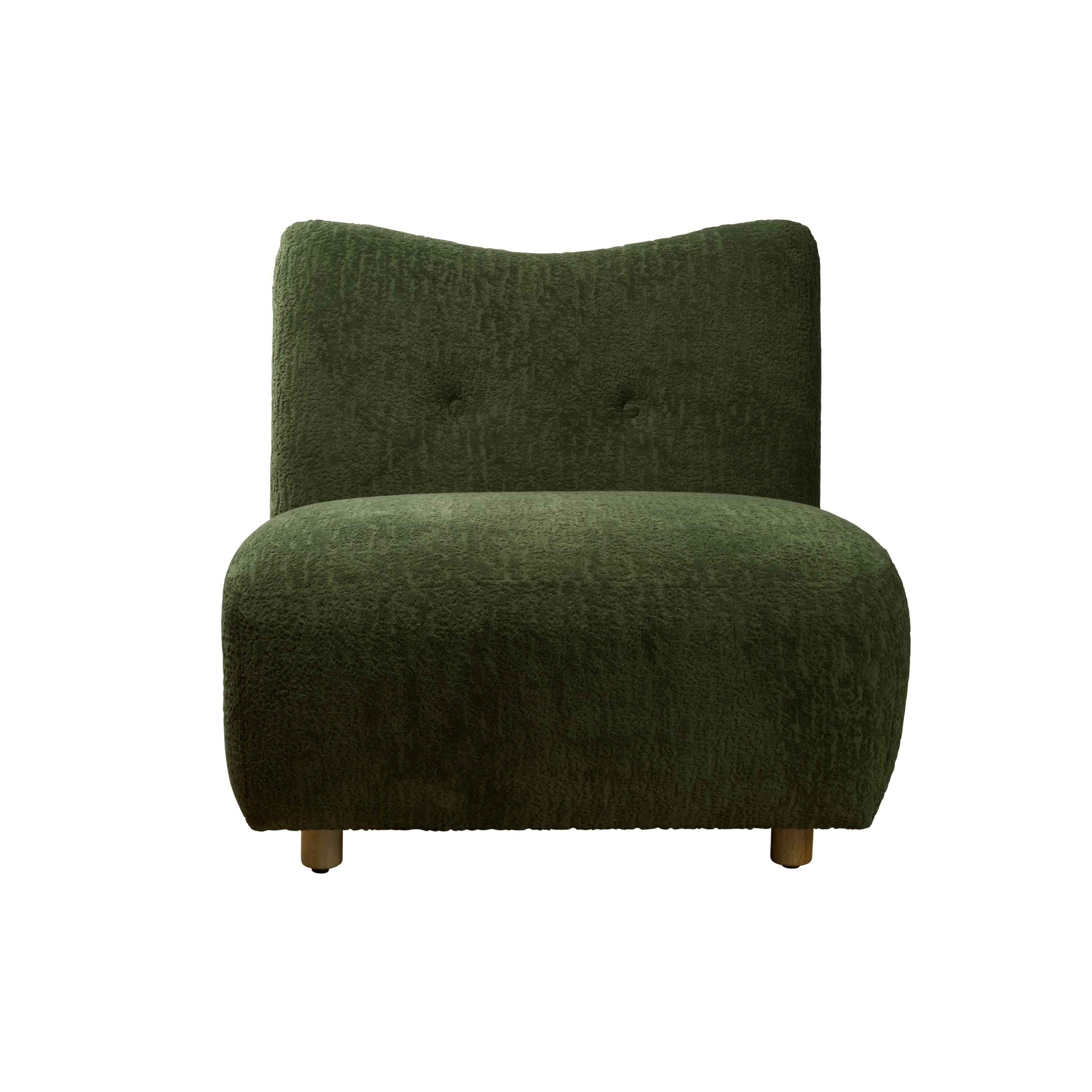 31" Green and Natural Fabric Side Chair