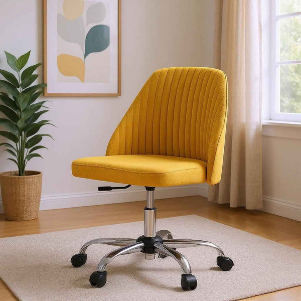 21" Silver Tufted Swivel Lounge Chair