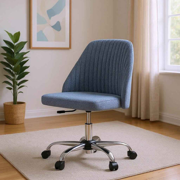 21" Silver Tufted Swivel Lounge Chair