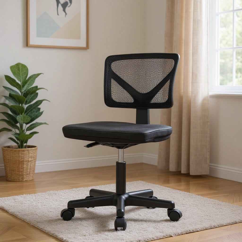 Black Adjustable Height Swivel Rolling Office Chair