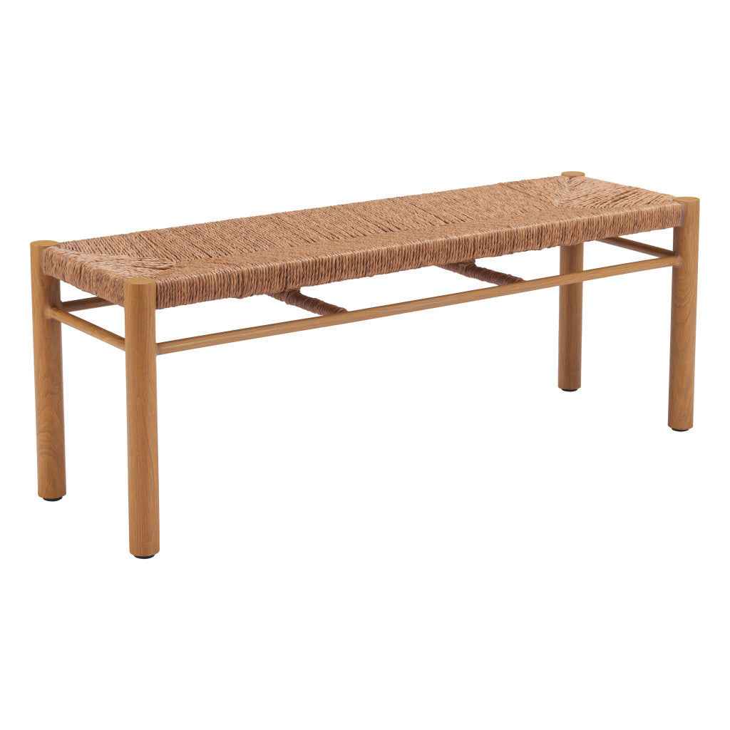 48" Natural and Aluminum Bench