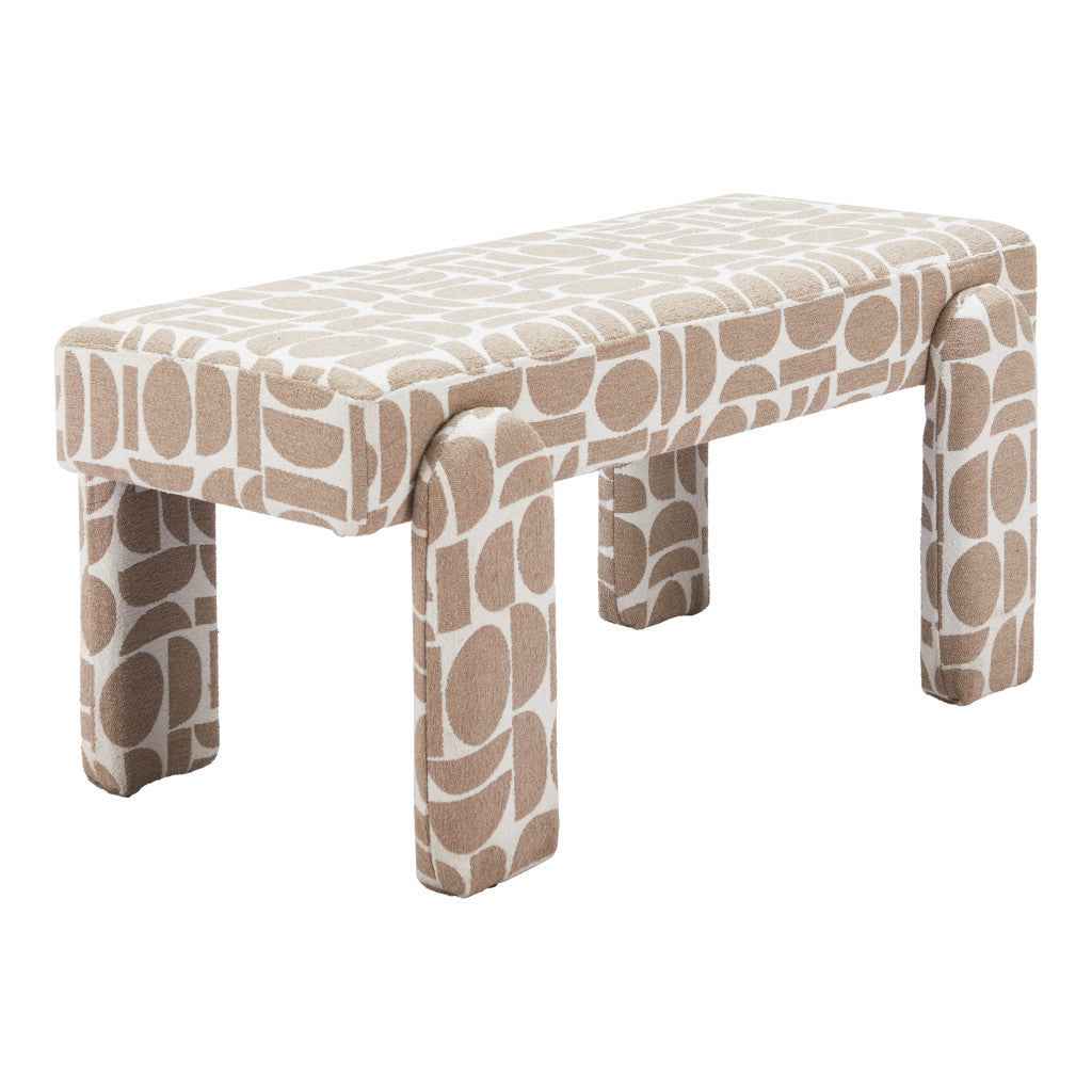 40" Fabric and Plastic Upholstered Bench