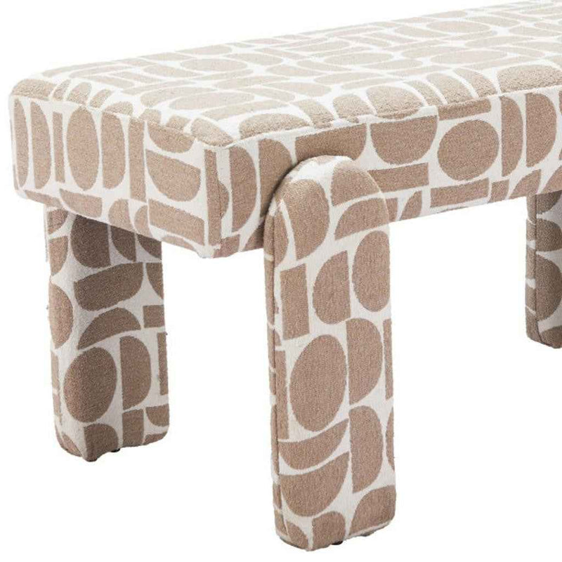 40" Fabric and Plastic Upholstered Bench