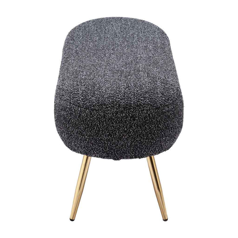 48" Black and Gold Fabric Upholstered Bench