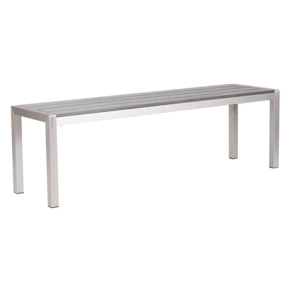 60" Silver and Aluminum Bench