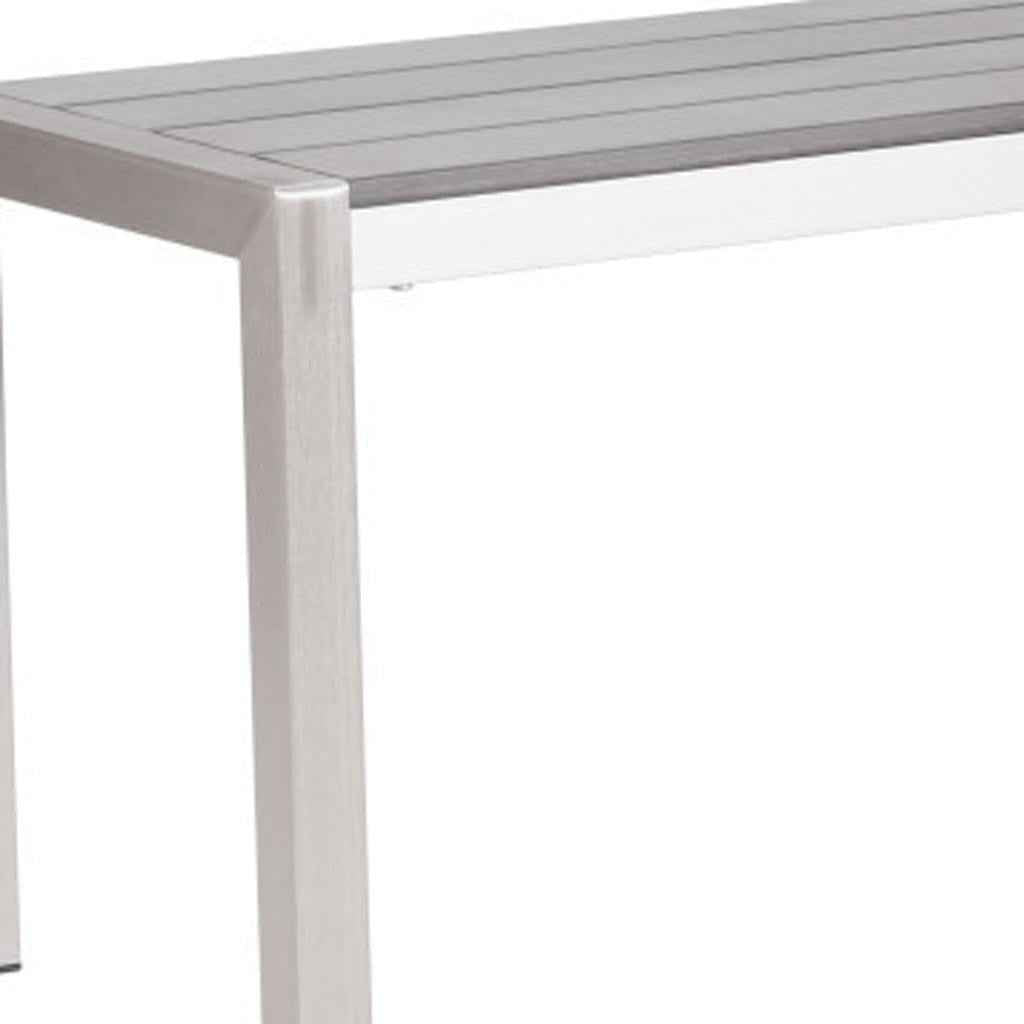 60" Silver and Aluminum Bench