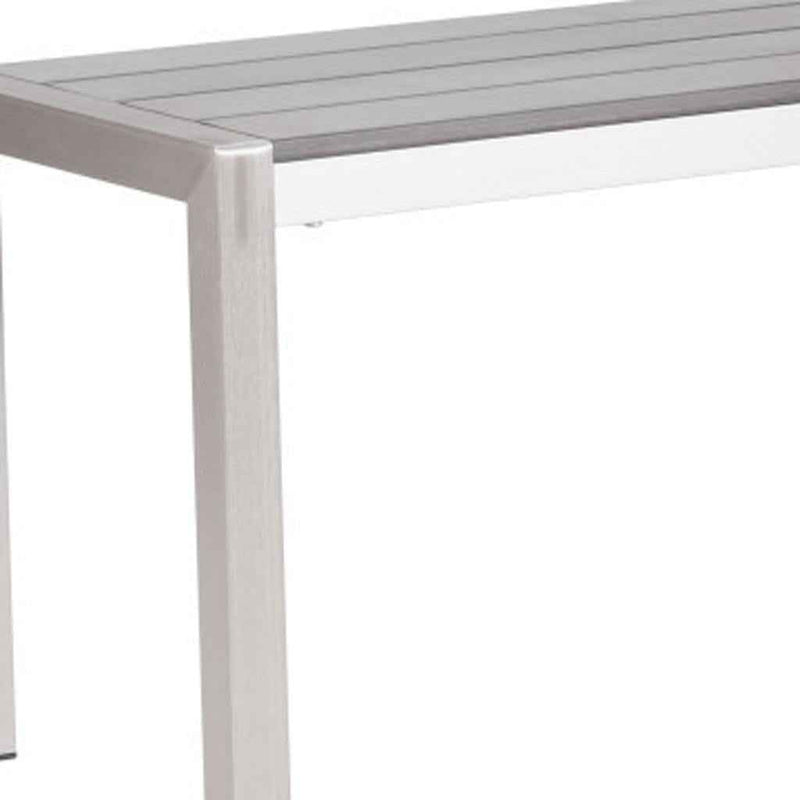 60" Silver and Aluminum Bench