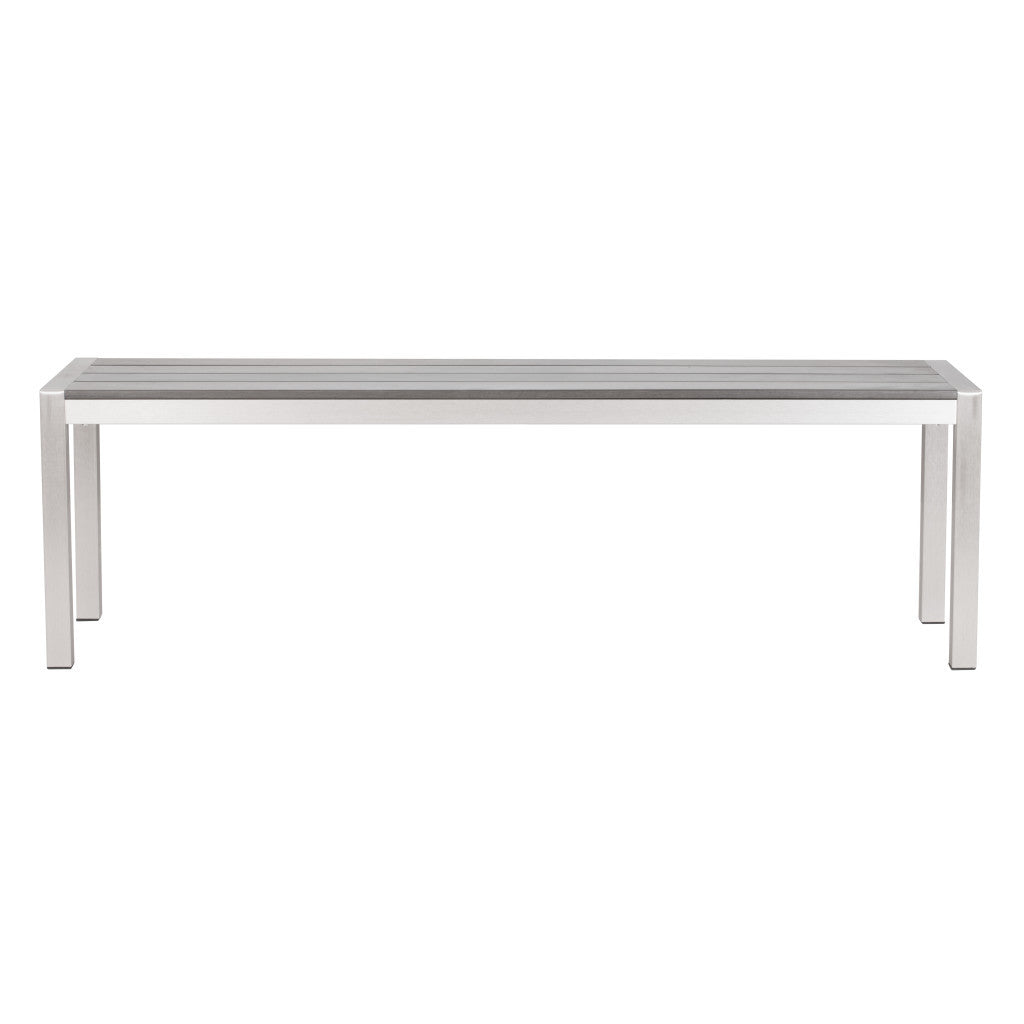 60" Silver and Aluminum Bench - GreatEagleInc