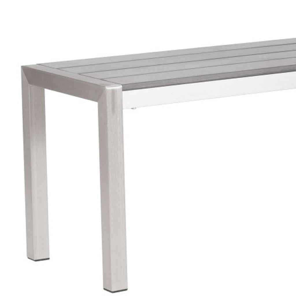 60" Silver and Aluminum Bench