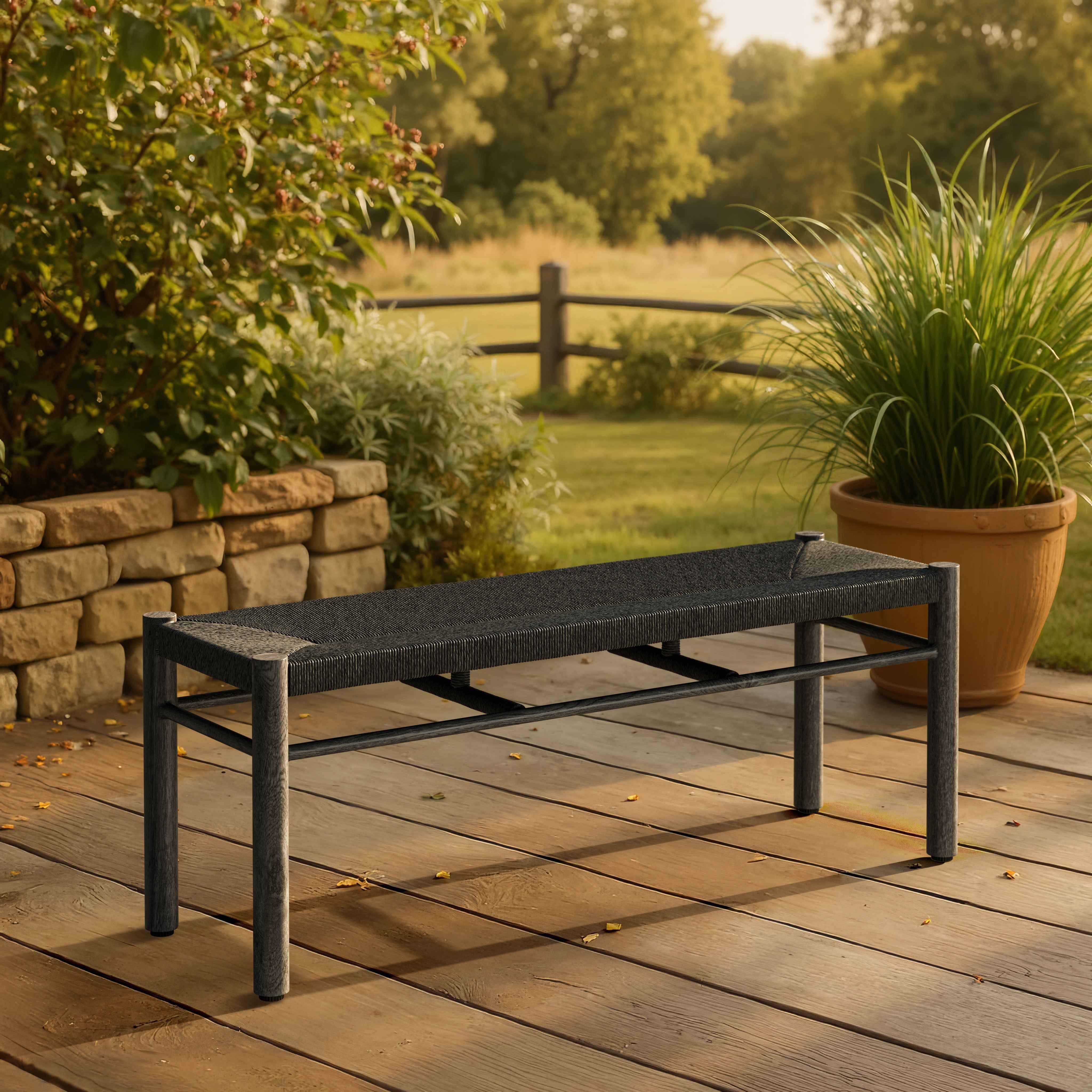 48" Black and Aluminum Bench