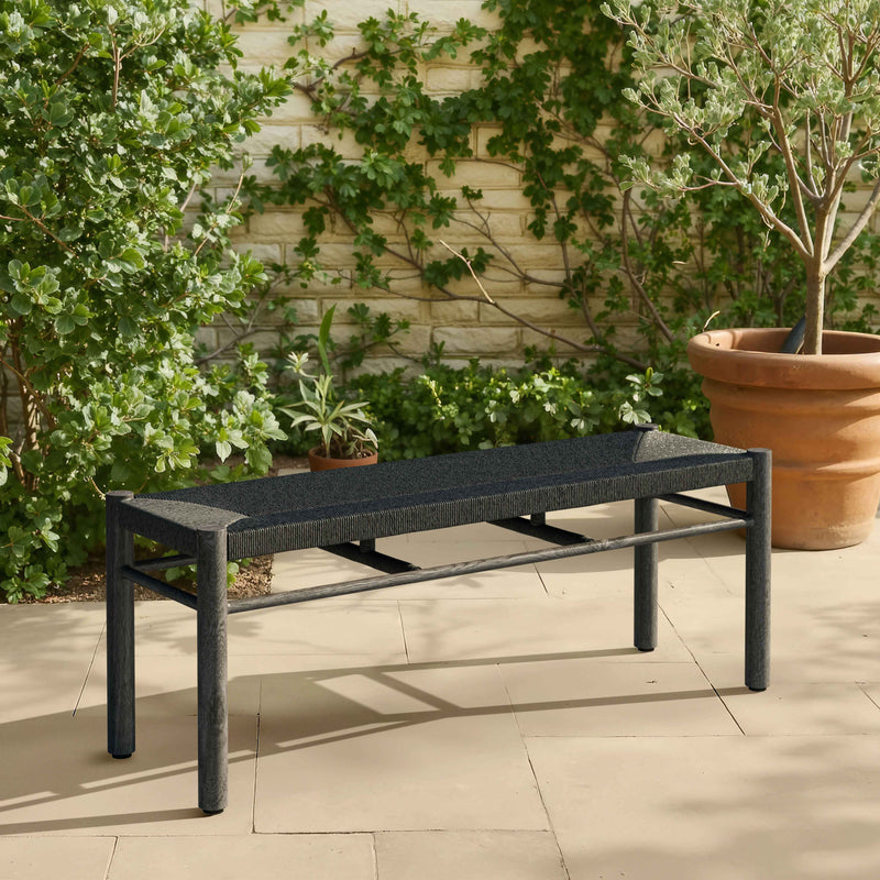 48" Black and Aluminum Bench