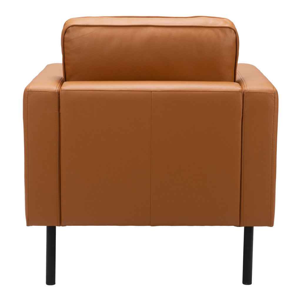 33" Brown Upholstered Arm Chair