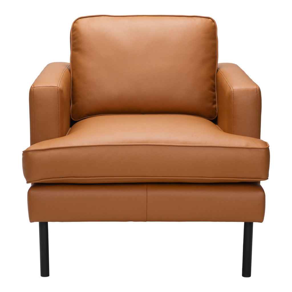 33" Brown Upholstered Arm Chair