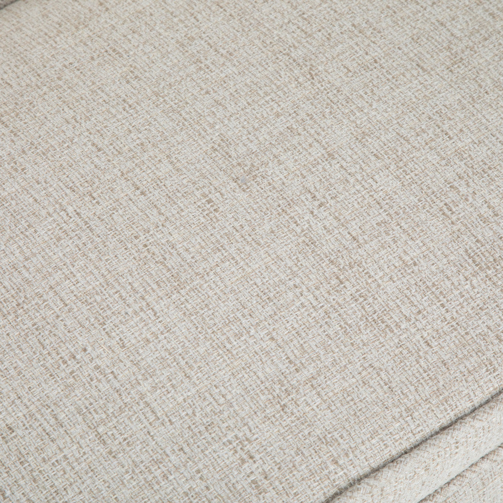 50" Beige and Brown Fabric and Wood Upholstered Bench - Living Room