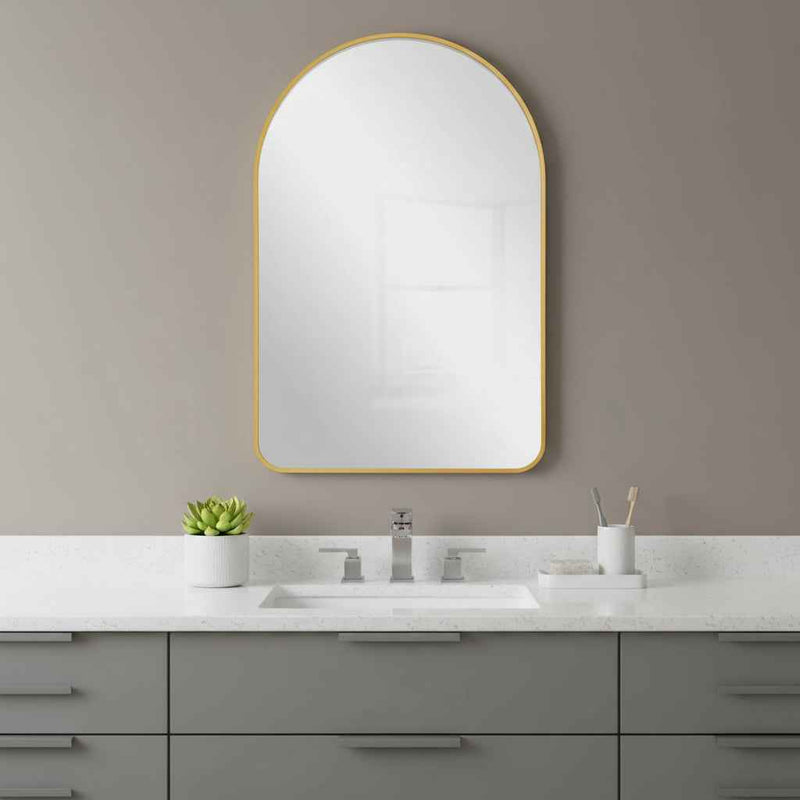 39" Gold Arch Metal Framed Bathroom Vanity Mirror