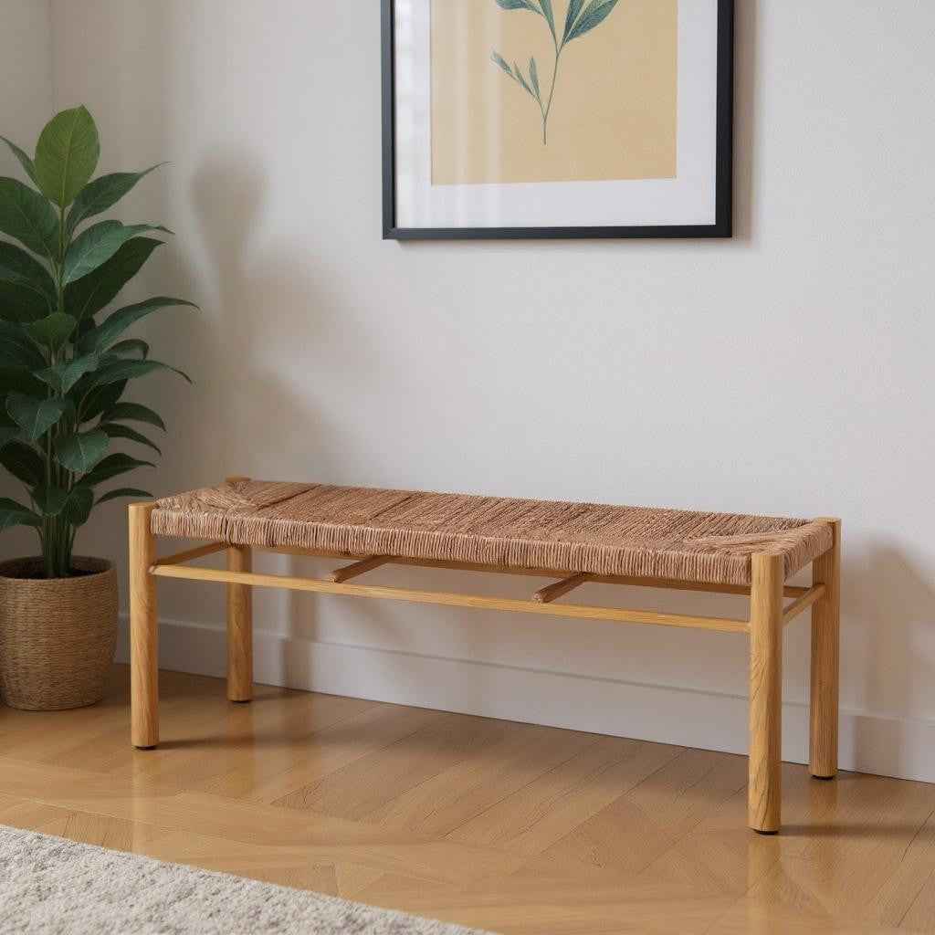 48" Natural and Aluminum Bench