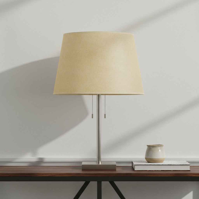 Tan Linen Plain Drum Lamp Shade