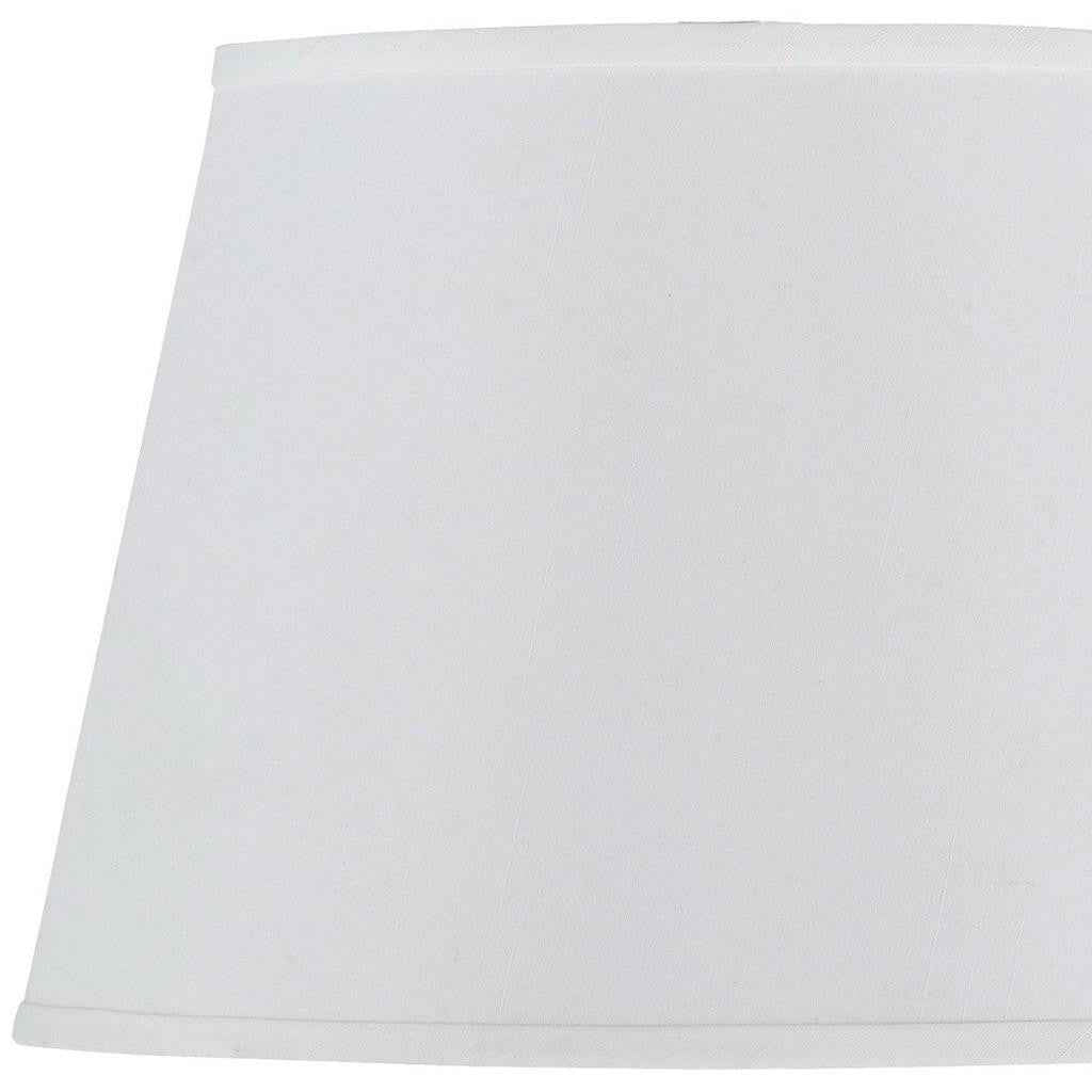 White Faux Silk Plain Drum Lamp Shade