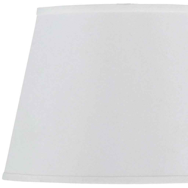 White Faux Silk Plain Drum Lamp Shade