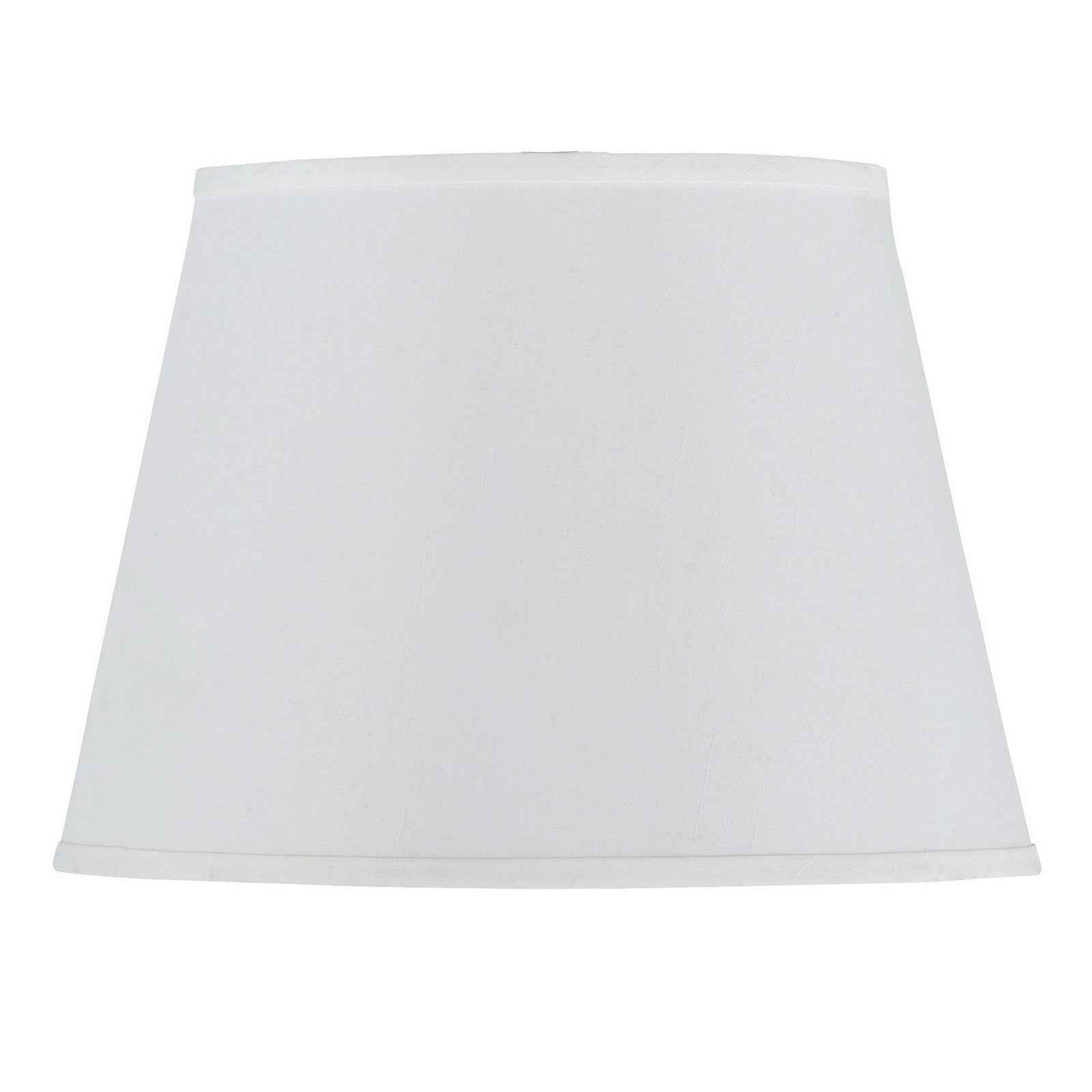 White Faux Silk Plain Drum Lamp Shade