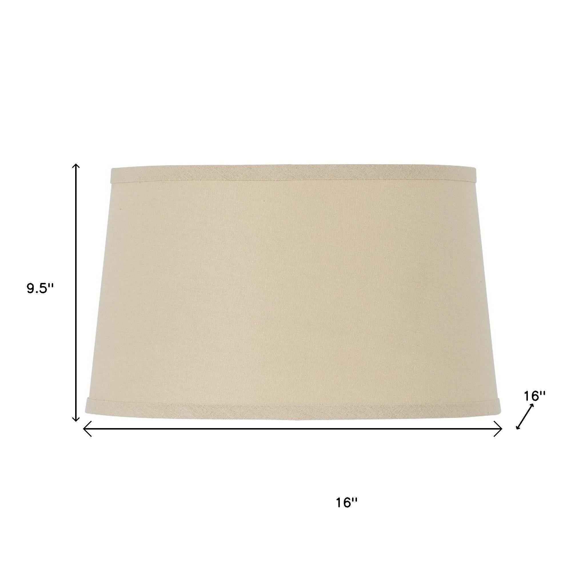 Tan Linen Drum Lamp Shade
