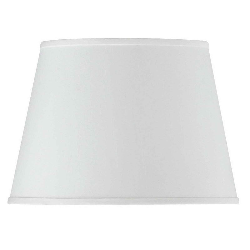 White Faux Silk Plain Drum Lamp Shade