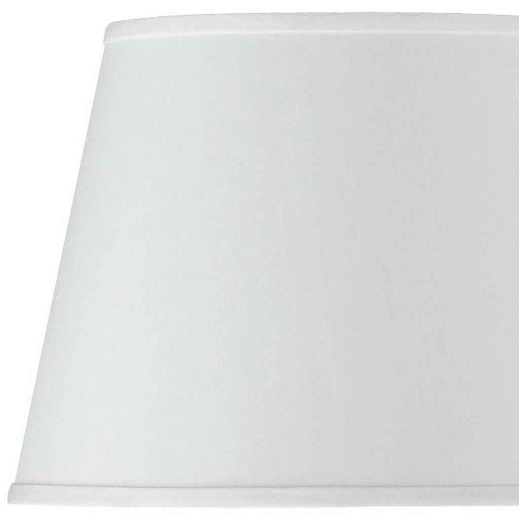 White Faux Silk Plain Drum Lamp Shade