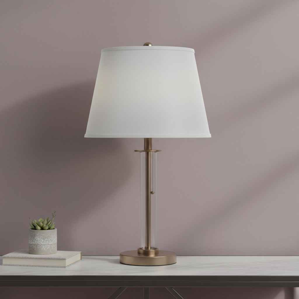 White Faux Silk Plain Drum Lamp Shade
