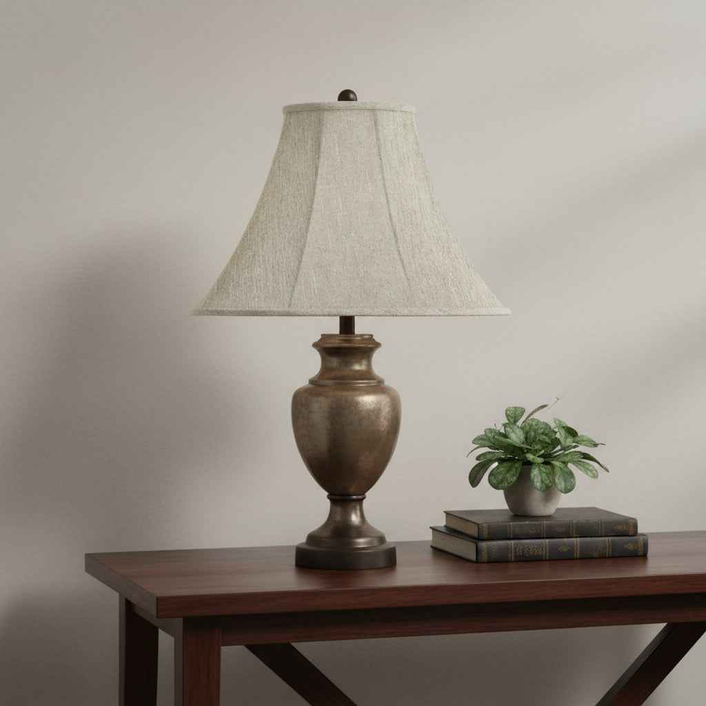 Light Gray Linen Plain Bell Lamp Shade