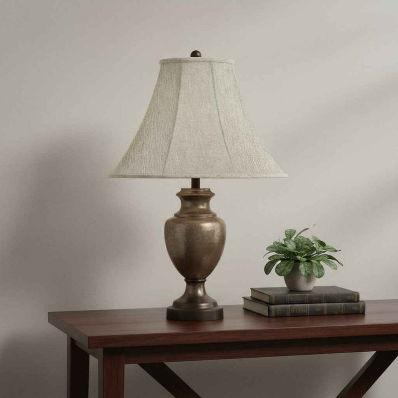 Light Gray Linen Plain Bell Lamp Shade